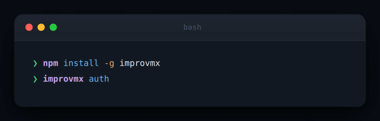 Installing the ImprovMX CLI